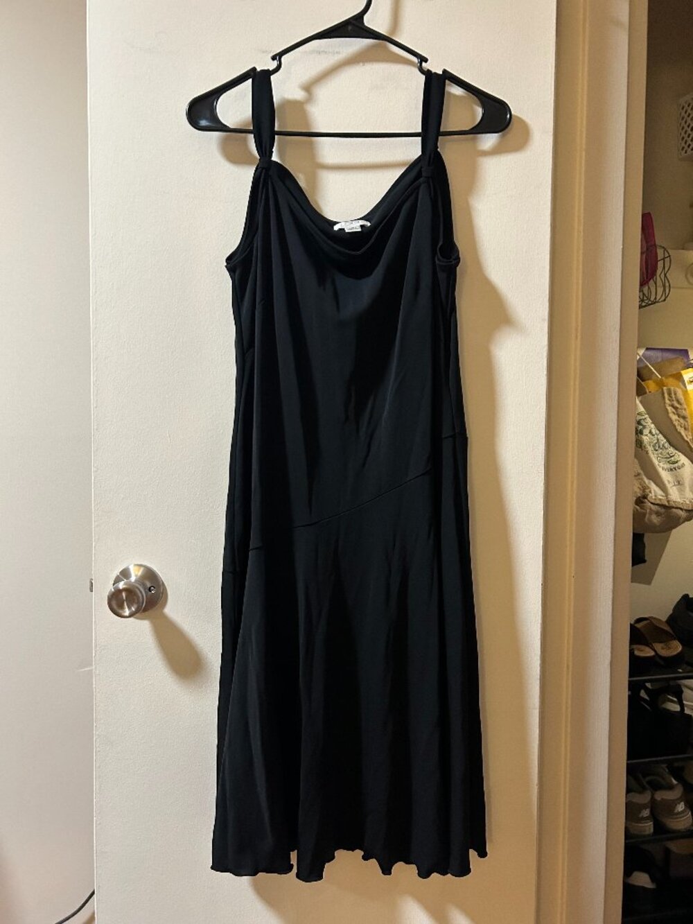 Ann Taylor Loft -- black midi dress, with built in bra